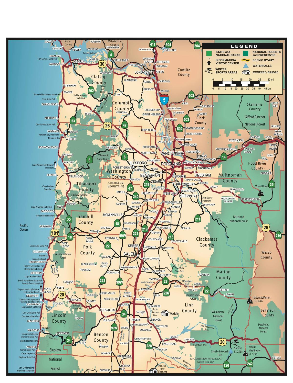Map of North Western Oregon